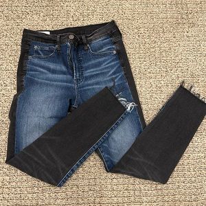 GAP true skinny two tone jeans, blue front black back